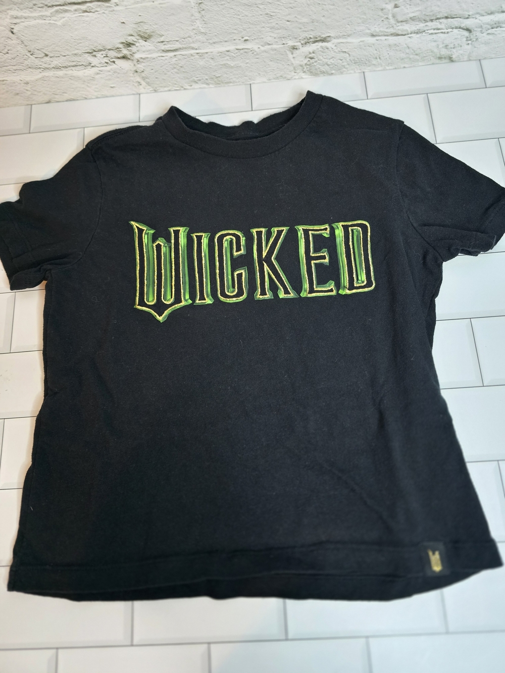 Kids Black 'WICKED' Graphic Tee with Lime Green Lettering